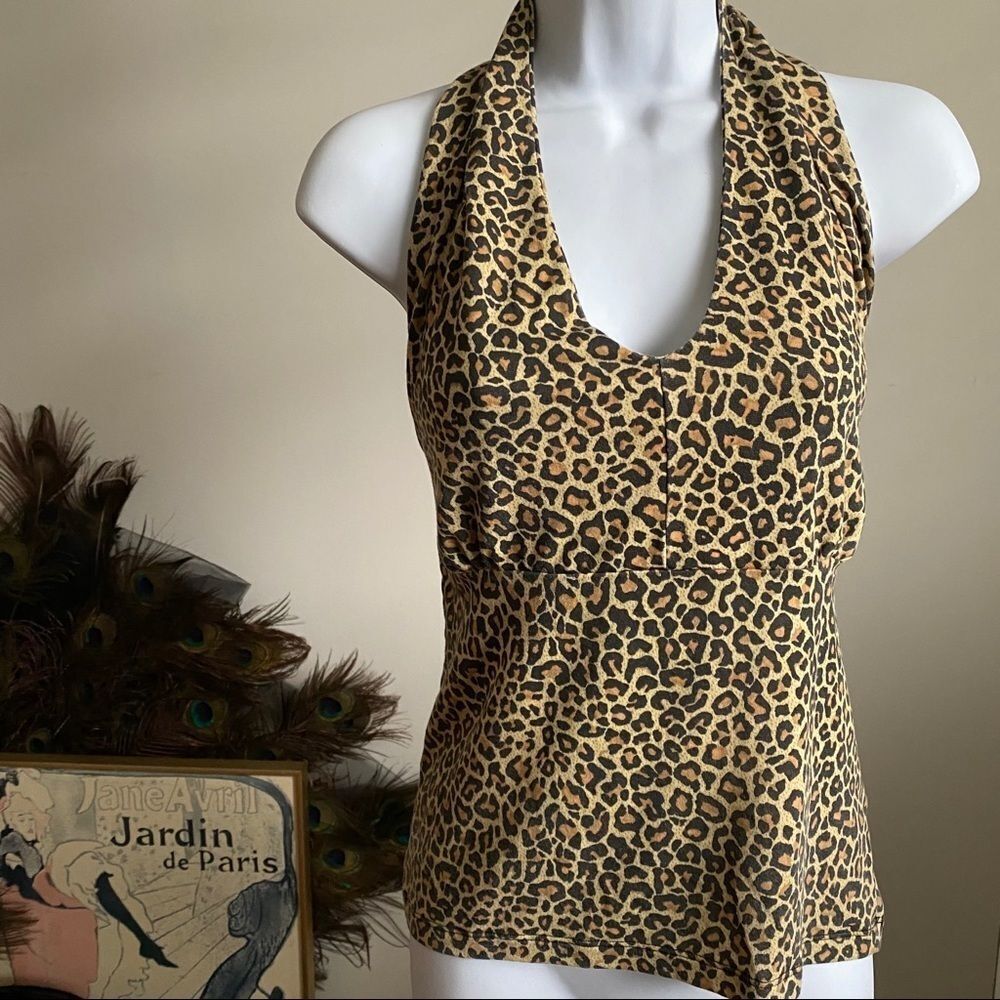 LINDY Bop leopard print Blaze Halter top